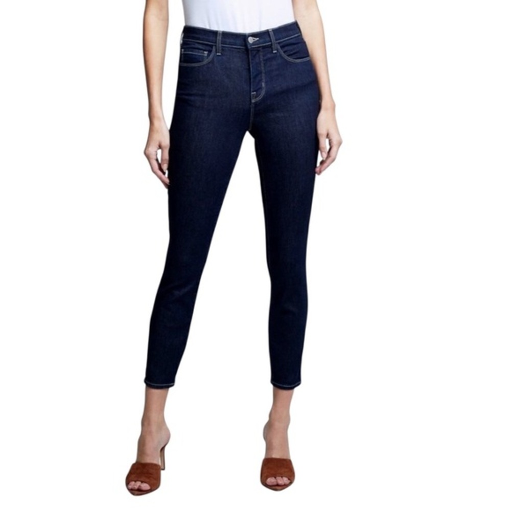 L’AGENCE Margot Black Cropped Skinny Jeans Size 25 Dark Wash NWT